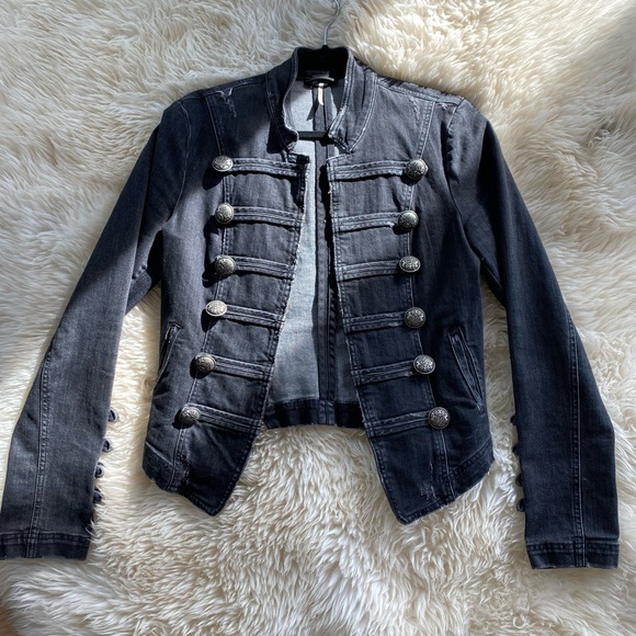 Free People Military Style Jean Jacket. New condition. - Picture 1 of 3